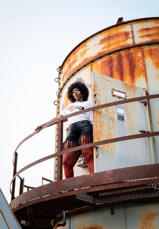 Black Power Button tee