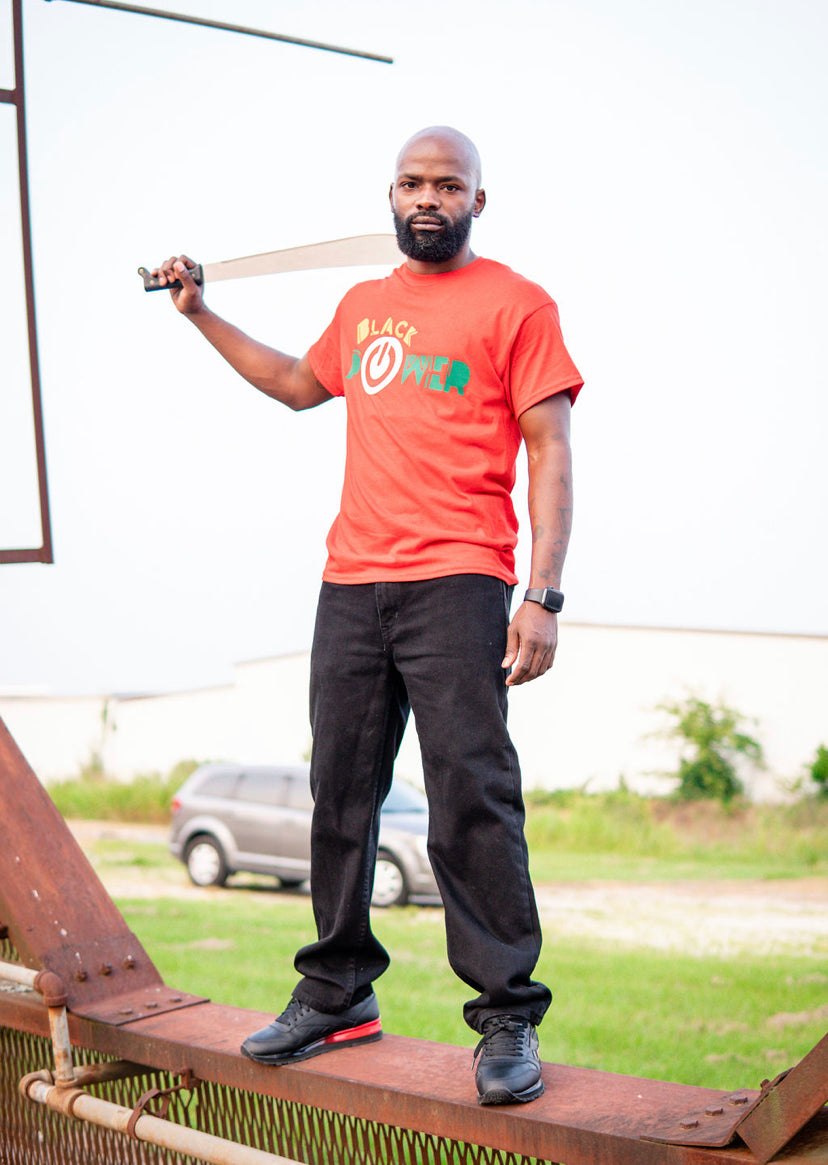 Black Power Button tee